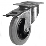 125mm Medium Duty Castors With Grey Rubber Wheel Plate