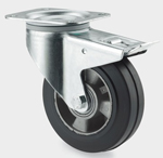200mm Medium/Heavy Duty Castors  Rubber on Aluminium Wheel