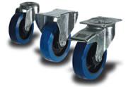 80mm Medium Duty Castors Blue Elastic Rubber Wheel