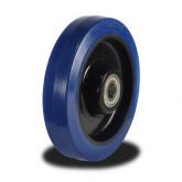 200mm Blue Elastic Rubber Wheel Only with 20mm ( Ball Bearing ) Bore