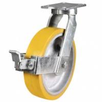 300mm Ultra Heavy Duty Braked Castor With Polyurethane Tyre 2500KG Load