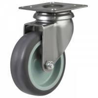 50mm Stainless Steel Swivel Castor With Grey TPR Rubber Wheel