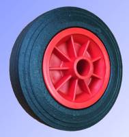 Cushion Rubber Tyre with Plain Bore Plastic Centre