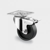 50mm Light Duty swivel Castors with Swivel & Wheel Brake Black Plastic Wheel 