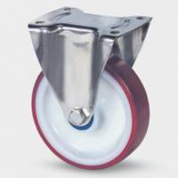 160mm Stainless Steel Fixed Castor with Polyurethane Wheel