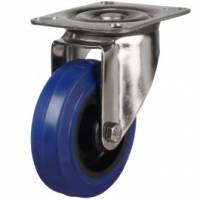 125mm Stainless Steel Swivel Castor with BLUE RUBBER Wheel