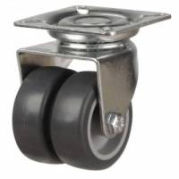 50mm Swivel Apparatus Castor with 4 Bolt Fitting & Twin Grey Non Marking Wheel